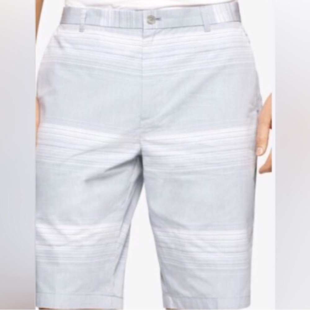 Calvin Klein Light Gray Striped Cotton Shorts